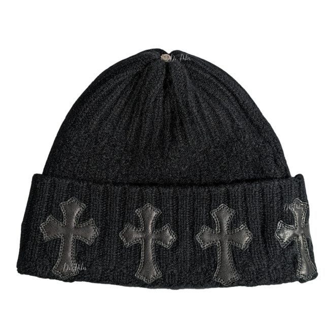 Chrome Hearts Cashmere Cemetery Cross Patches Black Beanie – O-LAS